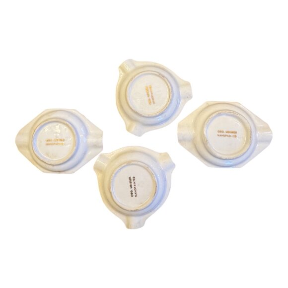 GRO. Meissen Set Of 4 Vintage Dragon Porcelain Ashtrays Handpainted Gold Trim Ja - Picture 7 of 12